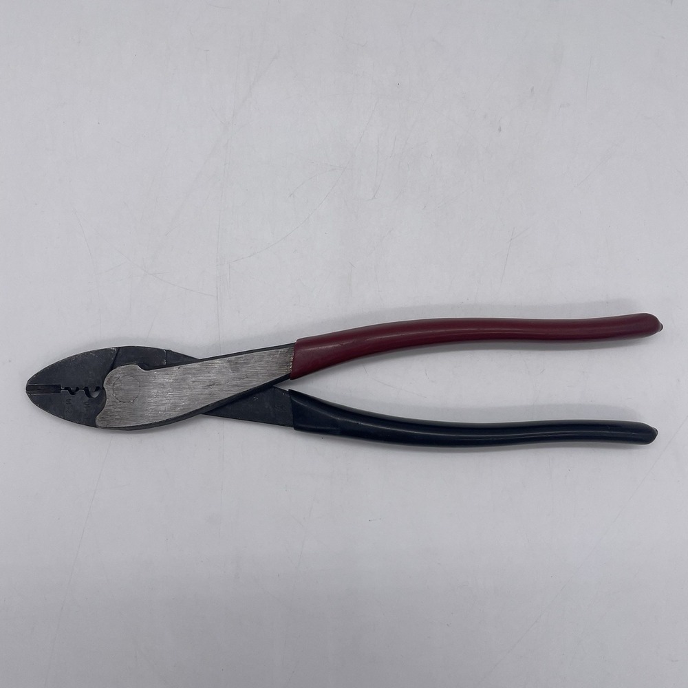 Vintage KLEIN TOOLS 1006 Terminal Crimper 22 to 10 AWG 9-3/4" Wire Cutter USA